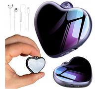 MBG line® Mini Enregistreur Vocal Q66 en Forme de Cœur | Dispositif d'Enregistrement Audio USB 8 Go | Dictaphone avec Activation Vocale, Audio HD 3072kbps, Réduction de Bruit