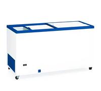 MBH - Congélateur bahut 470 L Professionnel à porte pleine, thermostat réglable, serrure et roulettes pour Restauration (1503 x 670 x 895 mm)