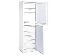 MBH - Congélateur vertical professionnel 256 L avec 9+1 tiroirs et 2 portes pour hôtellerie, armoire congélateur industriel avec thermostats indépendants pour restaurant et bar (540 x 600 x 1920 mm)