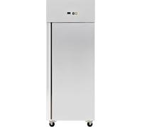 MBH - Congélateur vertical professionnel INOX GN 2/1 de 610 L avec roulettes pour CHR. Armoire de congélation professionnelle ECO en acier inoxydable pour cuisine de bar, restaurant et collectivité.