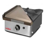 MBH - Foyer et plancha à gaz professionnel tout-en-un avec grille en fonte et plaque laminée 40 x 40 cm pour hôtellerie, cuisine industrielle de table en acier inoxydable pour bar et restaurant (410 x