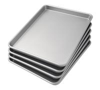MBH - Lot de 5 plateaux lisses en aluminium 60 x 40 x 2,5 cm pour boulangerie et pâtisserie professionnelles. Lot de plateaux de cuisson avec coins arrondis pour four industriel
