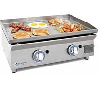 MBH - Plancha Lux Worldmai à gaz professionnelle de 60 cm en acier laminé pour hôtellerie, plaque avec structure en inox pour cuisine industrielle de bar et restaurant