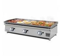 MBH - Plancha professionnelle à gaz LUX WORLDMAI de 100 cm en acier laminé pour la restauration. Fry top avec structure en inox pour cuisine professionnelle de bar et restaurant.