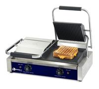 MBH - Professional Grill Electrique WORLDMAI Mix (Glad/Côtelé) Double 58x41 cm pour Horeca. Panini Presse Grill Contact Grill pour Bar et Restaurant.