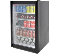 MBH - Réfrigérateur professionnel 120 litres avec porte vitrée pour la restauration. Réfrigérateur présentoir à petites bouteilles pour les boissons.