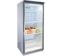 MBH - Réfrigérateur vertical GN 2/1 INOX avec porte vitrée pour la restauration. Réfrigérateur industriel d'exposition 600 litres en acier inoxydable pour restaurant - MADE IN SPAIN