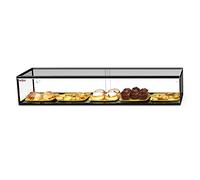 MBH - Vitrine à Poser Professionnelle Neutre 120 cm 2 étagères pour pâtisseries et viennoiseries. Présentoir vitrée sur comptoir sans LED.