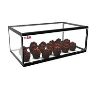 MBH - Vitrine à poser professionnelle neutre 55 cm 1 étagères pour pâtisseries et viennoiseries. Présentoir vitrée sur comptoir avec LED.