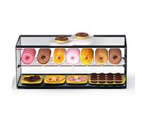 MBH - Vitrine à poser professionnelle neutre 84 cm 1 étagère pour pâtisseries et viennoiseries. Présentoir vitrée sur comptoir sans LED restauration.