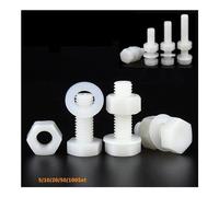 MBHHU Ensemble de 10 vis, écrous et rondelles hexagonaux Blancs en Nylon M3, M4, M5, M6 M8, boulons Plastique isolés à Filetage métrique (M8x15)(M3x5)