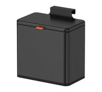 Mbillion Poubelle à compost de cuisine, à suspendre, avec couvercle, 4 l, en acier inoxydable, pour portes d'armoires de cuisine, montée sous l'évier, porte, camping-car, salle de bain (noir, 4 l)