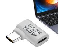 Mbiyhgta Adaptateur USB C À Angle Droit - Chargeur Rapide PD 140 W, De Données 40 Gbit/s, Connecteur Vertical Mâle Femelle avec Prise en Charge Vidéo 8K 60 Hz Et Charge Haute Vitesse | Accessoir