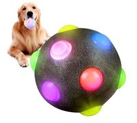 Mbiyhgta Balle lumineuse pour chien - Balles phosphorescentes pour chien avec renflement, balle rebondissante, accessoire pour animaux de compagnie pour rendre la poursuite du chien plus amusante et