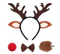 Mbiyhgta Bandeau en bois de cerf - Cornes d'animaux amusantes, queues de bois de renne de Noël | pour l'hiver festif Halloween fête de vacances tenue de cosplay