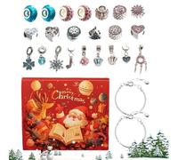 Mbiyhgta Compte à rebours pour Noël - Bracelets et boucles d'oreilles avec pendentif | Bijoux de Noël 24 jours pour femme - Pour Halloween, fêtes saisonnières, Thanksgiving, Saint-Valentin et