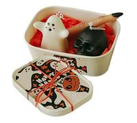 Mbiyhgta Ensemble de bougies parfumées pour Halloween, citrouille fantôme squelette pierre tombale, aromathérapie, centre de table pour Halloween, décoration de fête, chambre, intérieur et vacances
