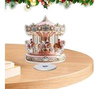 Mbiyhgta Merry Go Round Horse Ornament - Flat Acrylic Festive Piece, Elegant Vintage Art for Seasonal Ambience, Shatterproof Lightweight Holiday Accessory | Indoor Window Party Showcase Decor
