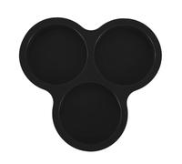 Mbiyhgta Moules en silicone pour friteuse à air comprimé - Plateau à œufs rond à 3 cavités - Moule à muffins anti-adhésif - Ustensiles de cuisson flexibles pour mini gâteaux, puddings, galettes de