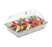 Mbiyhgta Plateaux de service pour fête - Vaisselle pour buffet, plateau à biscuits de 41,5 x 25 cm avec compartiments et couvercle, pour cuisine, préparation, réunions de famille et restaurants