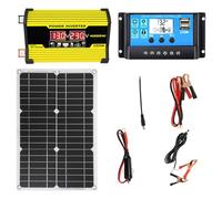 Mbiyhgta Solar Pannel-KIT | Panneau Solaire 12 Volts 18 et convertisseur Le système Solaire Complet est avec Un système Complet d'onduleur, Un contrôleur DC 12V à AC 110 / 220V 30A avec 2 Ports USB