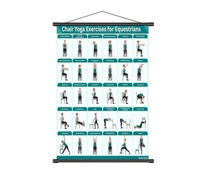 Mbiyhgta Tableau de Yoga sur Chaise - Affiche de référence de Remise en Forme Assise, Chaise de Yoga à Suspendre au Mur, charnière permettant d'économiser de l'espace | Structure de Routine pour l'