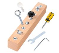 Mbiyhgta Tivet Tweneviver Board - Jouet Moteur Fin, kit de Outils, Jeu à vis en Bois | Planche en Bois avec vis de boulons et Outils pour Les Tout-Petits pour pratiquer la résolution de problèmes de