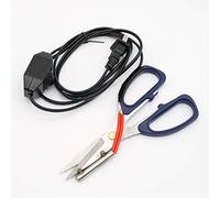 MBLUE Ciseaux chauffants compacts avec contrôleur d'interrupteur, lame en acier inoxydable, bleu, 19,5 cm