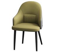 MBNKMEBU Chaises de Cuisine/Salle à Manger Modernes du Milieu du siècle, Chaise d'appoint en Cuir avec Pieds en métal, fauteuils rembourrés for Chambres à Coucher, intérieur(Groen)