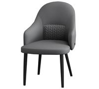 MBNKMEBU Chaises de Cuisine/Salle à Manger Modernes du Milieu du siècle, Chaise d'appoint en Cuir avec Pieds en métal, fauteuils rembourrés for Chambres à Coucher, intérieur(Dark Gray)