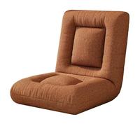 MBNKMEBU Fauteuil de Sol Gaming à Angle réglable avec Support Dorsal, 6 Positions réglables, Rembourrage en Mousse épaisse, idéal for Lire, Regarder la télévision et méditer.(Bruin)