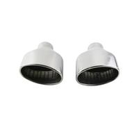 MBPBVRVAF Embout Échappement Entrée Universelle 63mm Sortie 152 * 98mm 2.5 Pouces 1 Paire Ovale Incliné Silencieux Queue en Acier Inoxydable Embout D'échappement Embout Silencieux(LR-Silver)