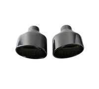 MBPBVRVAF Embout Échappement Entrée Universelle 63mm Sortie 152 * 98mm 2.5 Pouces 1 Paire Ovale Incliné Silencieux Queue en Acier Inoxydable Embout D'échappement Embout Silencieux(LR-Gloss)