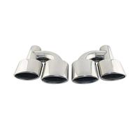 MBPBVRVAF Embout Échappement pour W211 W204 C63 Interface 63mm Sortie 125 * 75mm 1 Paire Double Embout D'échappement Incliné Ovale Roulé Silencieux Queue Embout Silencieux