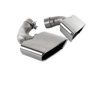 MBPBVRVAF Embout Échappement pour X5 X6 F15 F16 2 Pièces Bouche Carrée Queue Gorge Silencieux D'échappement Pointe Buse Tête Embout Silencieux(Silver 28i 2.0T)