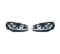 MBPBVRVAF Feux Avants Voiture Phare pour VW pour Golf 6 Mk6 2009-2012 2 Pièces Feux De Voiture LED Projecteur Lampe Frontale Assemblage Jour Accessoires Phares Avant Ensemble(Sliver)