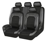 MBROS 9PCS Ensembles de Housses Siège Voiture pour VW Golf 8 Golf VIII 2020 2021 2022 2023, Universel Cuir Confortable Respirant ImperméAble Nonslip Protection Accessoire,B Grey