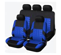 MBROS Housses De Siège Auto Universelles Compatibles avec Plupart des Housses Siège Auto avec Détails Traces Pneus Protection Siège Auto Quatre Saisons Housses Siège Protection(Blue-9PCS)
