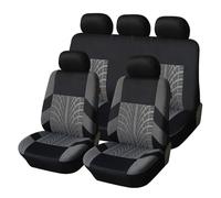 MBROS Housses Siège Auto Universelles pour Logan 1 2004 2005 2006 2007 2008 2009 Adaptées À Plupart Housses Siège Auto avec Détails De Traces Pneus Housses Siège Protection(Gray-9PCS)