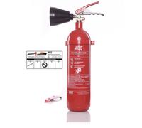 MBS FIRE 2kg CO2 Dioxyde Extincteur Incl. Support Et Plaque