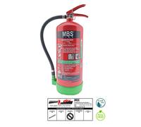 MBS-FIRE 6L extincteur À Mousse Sans Fluor 27A, 144B Inclus. Support Et Plaque