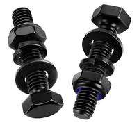 Mbsomnus 10 Pièces Boulons à Tête Hexagonale M10x35 mm Boulon Noires DIN 933 Vis à Métaux Carbone Hexagone avec Autobloquants Écrous Rondelles pour Voitures Meubles Impression 3D Moto