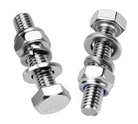 Mbsomnus 10 Pièces Boulons à Tête Hexagonale M10x40 mm Boulon Inox A2 V2A Vis et Boulon DIN 933 Vis à Métaux avec Écrous Rondelles pour Meubles Auto Vélos Bateaux Impression 3D Moto