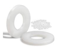 Mbsomnus 100 pièces Rondelle Plastique M8-16MM Rondelle Nylon Ondelles Plastique de petit diamètre extérieur Rondelles plates pour Machines Appareils électriques Plombiers