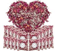 Mbsomnus 20 Paquets Petales à Jeter Mariage - Confettis Mariage Biodegradables Naturels - Fleur Séchées Mariage - Petales de Rose et Fleur Séchées pour Voiture et Déco Champêtre