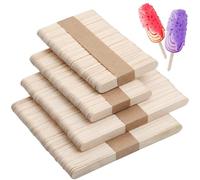 Mbsomnus 200pcs Batonnet En Bois, Baton De Glace En Bois, Baton Glace, Creatif BâTons De Bois Bricolage Naturel Pour Adulte, Travaux Artisanat, Abaisse Langue (114mmx2+64mmx2)