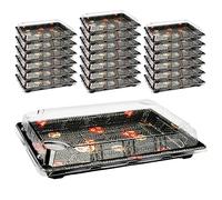 Mbsomnus 20pcs Boite Alimentaire avec Couvercle Meal Prep Containers Plateau Traiteur de Service Boite Conservation Réutilisables pour Buffets Sandwich Gâteaux Sushis (26x19x5cm)
