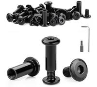 Mbsomnus 25 Pcs Vis Relieuse M6x15 mm Vis D'assemblage Acier Inoxydable A2 V2A Meuble Assemblage Connecteur D'armoire avec Clé à Six Pans Bit à Six Pans H4 pour Meubles Panneaux Bois Armoires