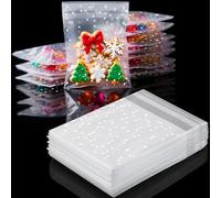 Mbsomnus 300 Pièces Sachet Bonbon Transparent 5,5x5,5 cm Sacs en Cellophane Autocollants Sacs à Biscuits OPP Sachet plastique Alimentaire à Pois Réutilisable pour Boulangerie Bijoux Cartes Noel Cadeau