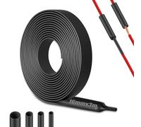 Mbsomnus 4:1 Gaine Thermoretractable Noire Ø 16mm 3M de Longueur Gaine Thermorétractable Etanche au Mètre Gaine Thermo pour l'isolation de Câbles Connexions Soudées